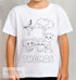 Personalised Jungle Animals Planets In activity Kids T-shirt - with washable pens