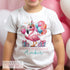 Personalised Pink Flamingo Birthday T-Shirt ANY AGE - Cotton White Top, Any Age, Girls Tropical Flamingo Party Top