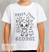 Personalised Christmas Reindeer Colour In activity Kids T-shirt - with washable pens - stocking fillers, Christmas Eve Box, Gift from Elf