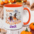 Personalised Halloween Mug for Kids - Orange Handled White Ceramic - Custom 11oz Mug with Spooky Graphics - Perfect Children's Gift