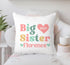Personalised "Big Sister" Heart Cushion with Name - Super Soft Custom Pillow 40x40 cm - Includes Insert - Washable with Robust Zip