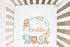 Personalised Cotton Cot Sheet, 100% Cotton, Cot or Cot Bed, Nursery décor, Babies Bedding, Safari Animals Wreath