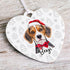 Personalised Beagle Dog Christmas Decoration - Customisable Pet Ornament with Gift Box Option - 10x10cm Heart Shaped Keepsake