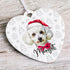 Personalised Miniature Poodle Dog Christmas Decoration - Customisable Pet Ornament with Gift Box Option - Heart Shaped Keepsake
