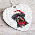 Personalised Rottweiler Rottie Dog Christmas Decoration - Customisable Pet Ornament with Gift Box Option - Heart Shaped Keepsake