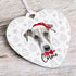 Personalised Whippet Christmas Decoration - Customisable Pet Ornament with Gift Box Option - Heart Shaped Keepsake
