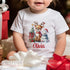 Baby's First Christmas Personalised Bib, Vest and Sleepsuit Cotton Set - Perfect for New baby Gift, Reindeer and Polar Bear