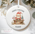 Personalised Christmas ceramic bauble decoration, Baby's First Christmas, Santas Workshop