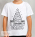 Personalised Christmas Tree and Presents Colour In activity Kids T-shirt, stocking fillers, Christmas Eve Box, Gift from Elf