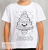 Personalised Christmas Tree Colour In activity Kids T-shirt - with washable pens - stocking fillers, Christmas Eve Box