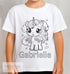 Personalised Unicorn ND2 Colour In activity Kids T-shirt - with washable pens