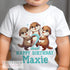 Personalised Otter Birthday T-Shirt ANY AGE - Cotton White Top, Any Age, Teal otter Party Top