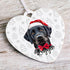 Personalised Black Labrador Dog Christmas Decoration - Customisable Pet Ornament with Gift Box Option - Heart Shaped Keepsake