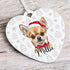 Personalised Chihuahua Dog Christmas Decoration - Customisable Pet Ornament with Gift Box Option - Heart Shaped Keepsake