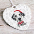 Personalised Dalmatian Dog Christmas Decoration - Customisable Pet Ornament with Gift Box Option - Heart Shaped Keepsake
