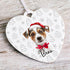 Personalised Jack Russell Dog Christmas Decoration - Customisable Pet Ornament with Gift Box Option - Heart Shaped Keepsake