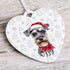 Personalised Miniature Schnauzer Dog Christmas Decoration - Customisable Pet Ornament with Gift Box Option - Heart Shaped Keepsake