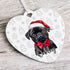 Personalised Black Pug Christmas Decoration - Customisable Pet Ornament with Gift Box Option - Heart Shaped Keepsake