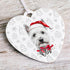 Personalised Westie West Highland Terrier Dog Christmas Decoration - Customisable Pet Ornament with Gift Box Option - Heart Shaped Keepsake