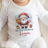 Baby's First Christmas Personalised Bib, Vest and Sleepsuit Cotton Set - Perfect for New baby Gift, Gingerbread and Santa