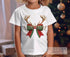 Children's Lapland T-Shirt - Unisex Design, Exclusive Reindeer Bow and Antlers with Gold effect printed Lapland