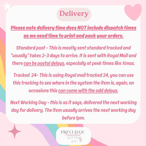 a sign that says delivery please not delivery does not include dispatch times as we need