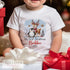 Baby's First Christmas Personalised Bib, Vest and Sleepsuit Cotton Set - Perfect for New baby Gift, Christmas Reindeer and Penguin