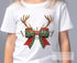 Children's Lapland T-Shirt - Unisex Design, Exclusive Reindeer Bow and Antlers with Gold effect printed Lapland