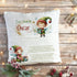 Personalised Elf Christmas Cushion, Elf Return, I'm back Pocket Bed Pillow. Christmas Cushion
