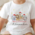 Personalised Children's Christmas T-Shirt - Exclusive Design, Safari Merry Christmas Animals with Santa hats