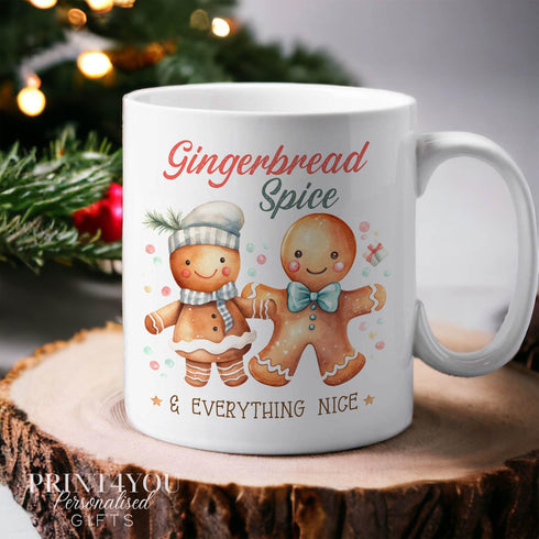 Gingerbread Spice White Mug - Perfect Christmas Stocking Filler Gift