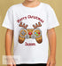 Personalised Children's Gaming Christmas T-Shirt - Xmas Controller Boys Design, Gingerbread man, Snowman, Santa, Reindeer, Elf