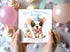 Personalised French bulldog Dog Birthday Card, First Birthday Card, 6x6" White Square, Card For Children, Greeting card for Daughter, Sister