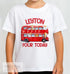 Personalised Red London Bus T-Shirt for Kids, Bus with Safari Animals, White Cotton Custom Name & Birthday Design, DTG Printed - Up to 10yrs