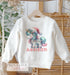 Personalised White Cotton Christmas Jumper for Kids - Cute Pastel Unicorn Design for Xmas Jumper Day