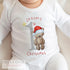 Baby's First Christmas Personalised Sleepsuit, Bib, vest or T-shirt Cotton Set - Perfect for New baby Gift, Santa teddy bear