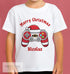 Personalised Children's Gaming Christmas T-Shirt - Xmas Controller Boys Design, Gingerbread man, Snowman, Santa, Reindeer, Elf