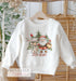 Personalised Christmas Jumper For Children. White Cotton Sweatshirt - Santa and Reindeer, Xmas Jumper Day