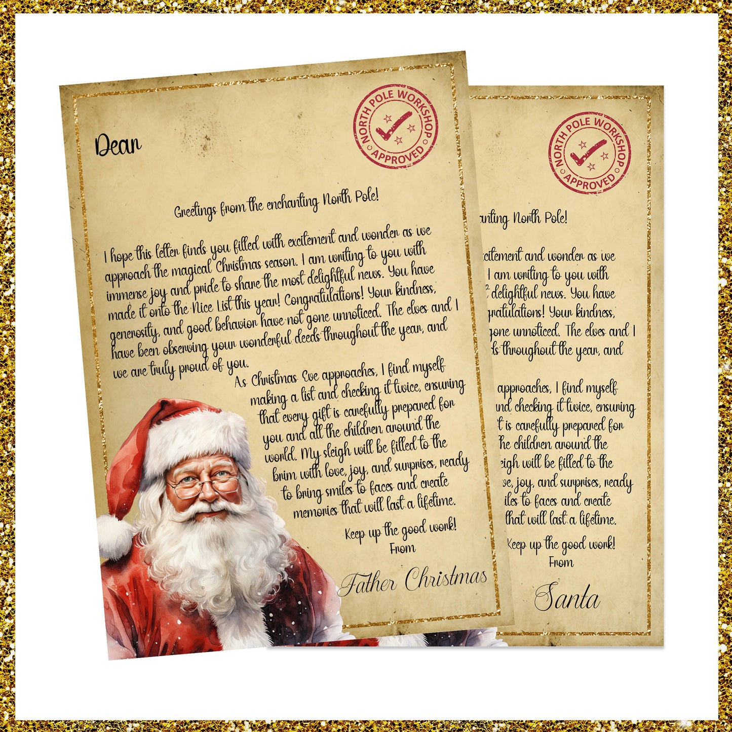 Letter from Santa – Print-at-Home Christmas Letter, Digital Download