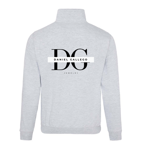 Custom 3/4 zip hoodie with large personalised back logo print