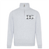 Personalised 3/4 zip hoodie with custom front chest logo in heather grey
