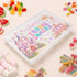 Personalised girls’ travel snack box with a pastel princess castle, carriage and crown