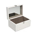 19cm Deluxe White Painted Jewellery Box with Mirror