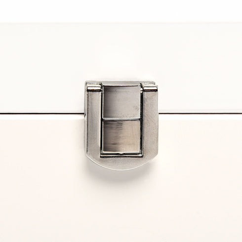 19cm Deluxe White Painted Jewellery Box with Mirror