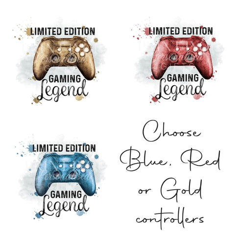 Blue Gaming Gamer Controller, Personalised Gift Mug, Limited edition Design Controller