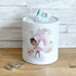 Personalised Ceramic White Money Box Coin Bank - Gorgeous Pink Rainbow with a Ballerina dancer girl