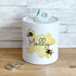 Personalised Ceramic White Money Box Coin Bank - Honeycomb Queen Bee