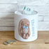 Personalised Ceramic White Money Box Coin Bank - Blue Bunny Rabbit Bear