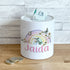 Personalised Ceramic White Money Box Coin Bank - Butterflies and rainbow