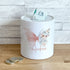 Personalised Ceramic White Money Box Coin Bank - Blush Floral Butterfly and name